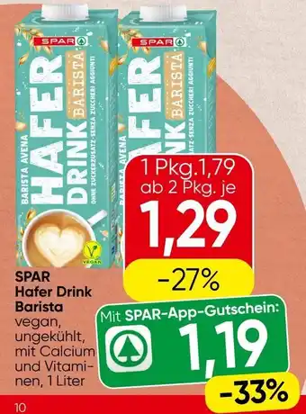 Spar SPAR Hafer Drink Barista Angebot