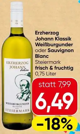 Spar Erzherzog Johann Klassik Weißburgunder oder Sauvignon Blanc Angebot