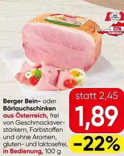 Spar Berger Bein- oder Bärlauchschinken Angebot