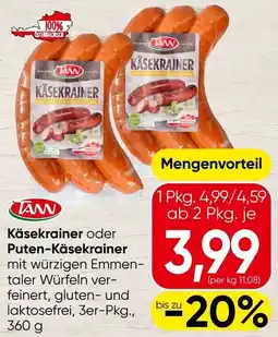 Spar Käsekrainer oder Puten-Käsekrainer Angebot