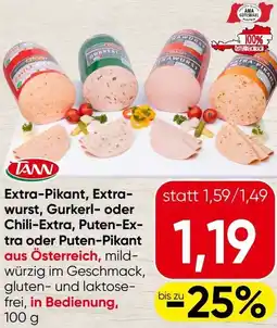 Spar Extra-Pikant, Extra- wurst, Gurkerl- oder Chili-Extra, Puten-Ex- tra oder Puten-Pikant Angebot