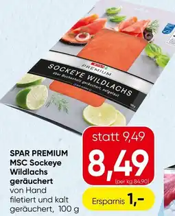 Spar SPAR PREMIUM MSC Sockeye Wildlachs geräuchert Angebot