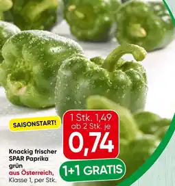 Spar Knackig frischer SPAR Paprika grün Angebot