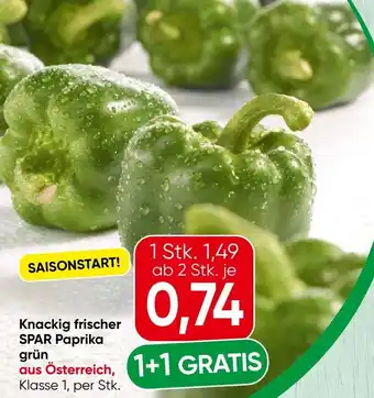 Spar Knackig frischer SPAR Paprika grün Angebot