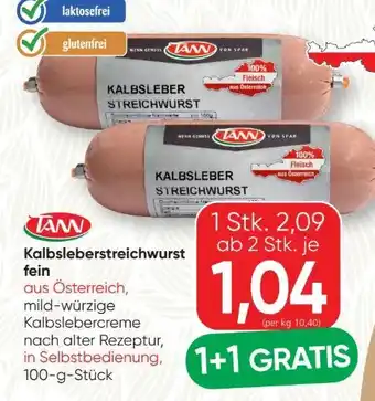 SPAR Gourmet Tann Kalbsleberstreichwurst Angebot