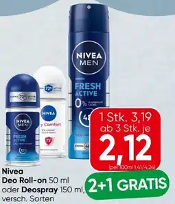 Spar Nivea Deo Roll On Angebot