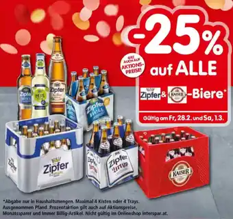 Interspar auf ALLE Zipfer& KAISER -Biere Angebot