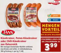 Interspar Käsekrainer, Puten-Käsekrainer oder Chili-Käsekrainer Angebot