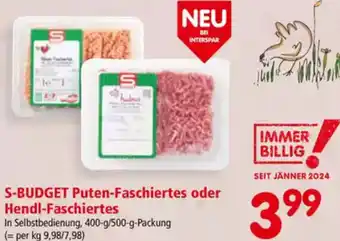 Interspar Puten-Faschiertes oder Hendl-Faschiertes Angebot