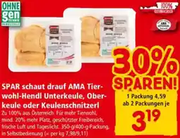 Interspar schaut drauf AMA Tier- wohl-Hendl Unterkeule, Ober- keule oder Keulenschnitzerl Angebot