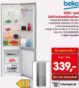 Interspar Kühl- und Gefrierkombination Angebot