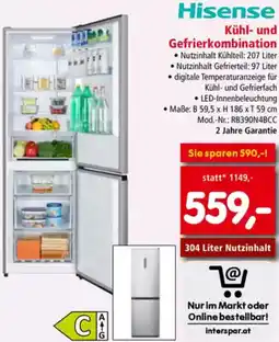 Interspar Kühl- und Gefrierkombination Angebot