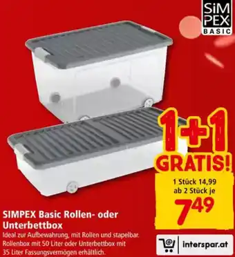 Interspar Basic Rollen- oder Unterbettbox Angebot