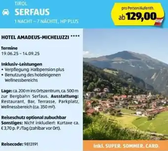 Hofer Reisen Tirol serfaus Angebot