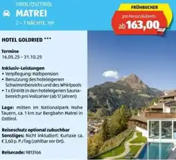 Hofer Reisen Tirol/osttirol matrei Angebot