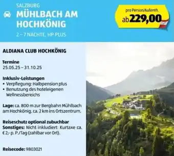 Hofer Reisen Mühlbach am hochkönig Angebot