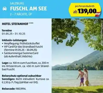 Hofer Reisen Fuschl am see Angebot