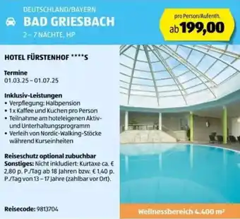 Hofer Reisen Deutschland/bayern bad griesbach Angebot