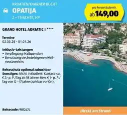 Hofer Reisen Kroatien/kvarner bucht opatija Angebot