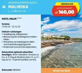 Hofer Reisen Kroatien/kvarner bucht malinska Angebot