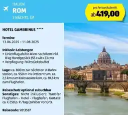 Hofer Reisen Italien rom Angebot