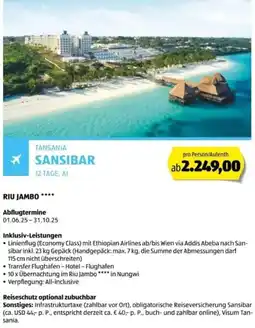 Hofer Reisen Tansania sansibar Angebot