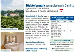 Lidl Reisen Südsteiermark Weinreise nach Gamlitz Angebot