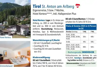 Lidl Reisen Tirol St. Anton am Arlberg Angebot