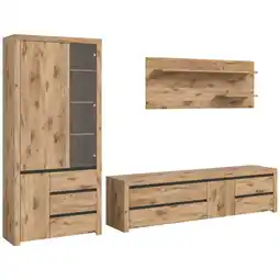 Möbelix Wohnwand Woody Nox Oak/Anthrazit B: 317 cm Angebot