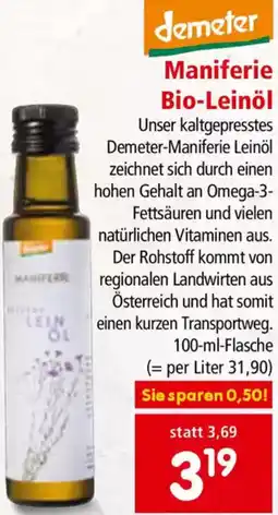 Interspar Maniferie Bio-Leinöl Angebot