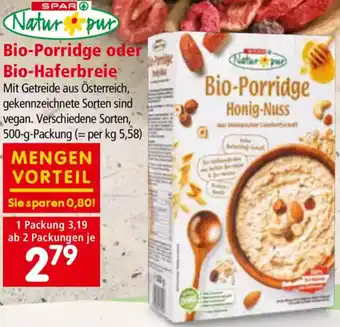 Interspar Bio-Porridge oder Bio-Haferbreie Angebot