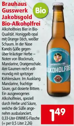 Interspar Brauhaus Gusswerk Bio Jakobsgold Bio-Alkoholfrei Angebot