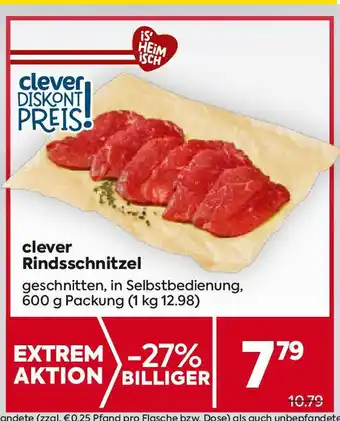 Billa clever Rindsschnitzel Angebot