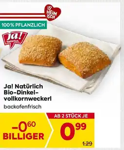 Billa Ja Natürlich Bio-Dinkel vollkornweckerl Angebot