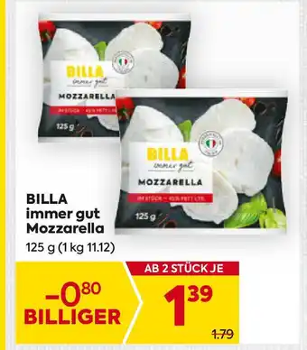 Billa Mozzarella Angebot