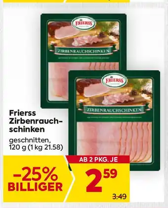 Billa Zirbenrauchschinken geschnitten Angebot