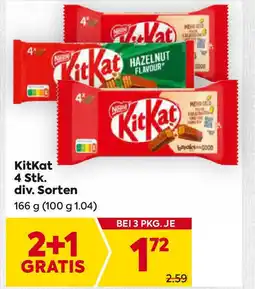 Billa KitKat 4 Stk. div. Sorten Angebot