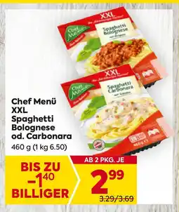 Billa Spaghetti Bolognese od. Carbonara Angebot