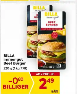 Billa Beef Burger Angebot