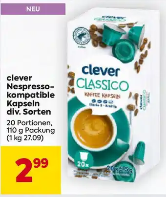 Billa clever Nespresso- kompatible Kapseln div. Sorten Angebot