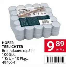 Transgourmet Hofer Teelichter Angebot