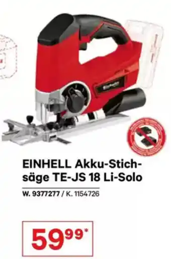 Lagerhaus Graz Land EINHELL Akku-Stich- säge TE-JS 18 Li-Solo Angebot