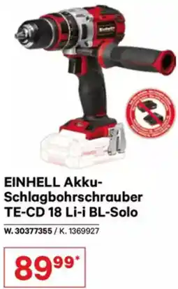 Lagerhaus Graz Land EINHELL Akku- Schlagbohrschrauber TE-CD 18 Li-i BL-Solo Angebot