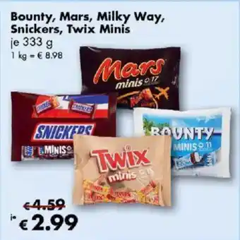 Travel FREE Bounty, Mars, Milky Way, Snickers, Twix Minis Angebot