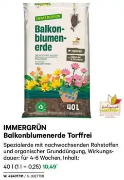 Lagerhaus Immergrun Balkonblumenerde Torffrei Angebot