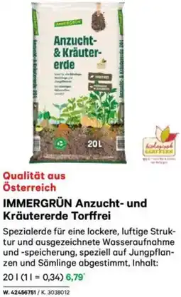 Lagerhaus IMMERGRÜN Anzucht- und Kräutererde Torffrei Angebot