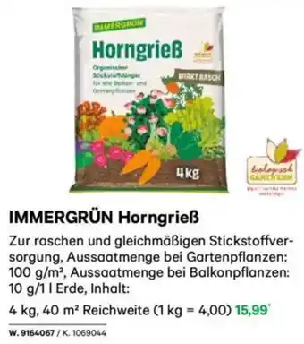 Lagerhaus IMMERGRÜN Horngrieẞ Angebot