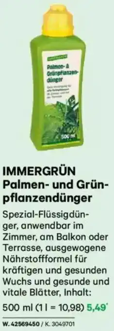 Lagerhaus IMMERGRÜN Palmen- und Grün- pflanzendünger Angebot