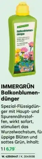 Lagerhaus IMMERGRÜN Balkonblumen- dünger Angebot