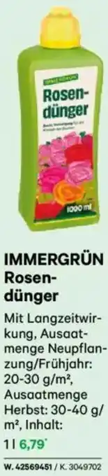 Lagerhaus IMMERGRÜN Balkonblumen- Rosen- dünger Angebot